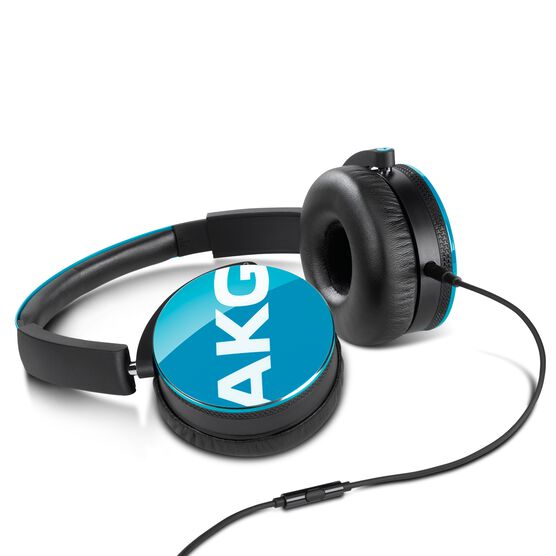 Y50 - Blue - On-ear headphones with AKG-quality sound, smart styling, snug fit and detachable cable with in-line remote/mic - Detailshot 2